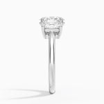 Luxe Helena Radiant-Cut Three Stone Diamond Ring Platinum Oval Engagement Ring