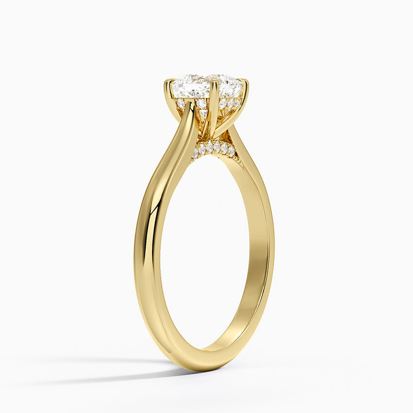 Dawn 2mm Diamond Ring Yellow Gold 18k Cushion Engagement Ring