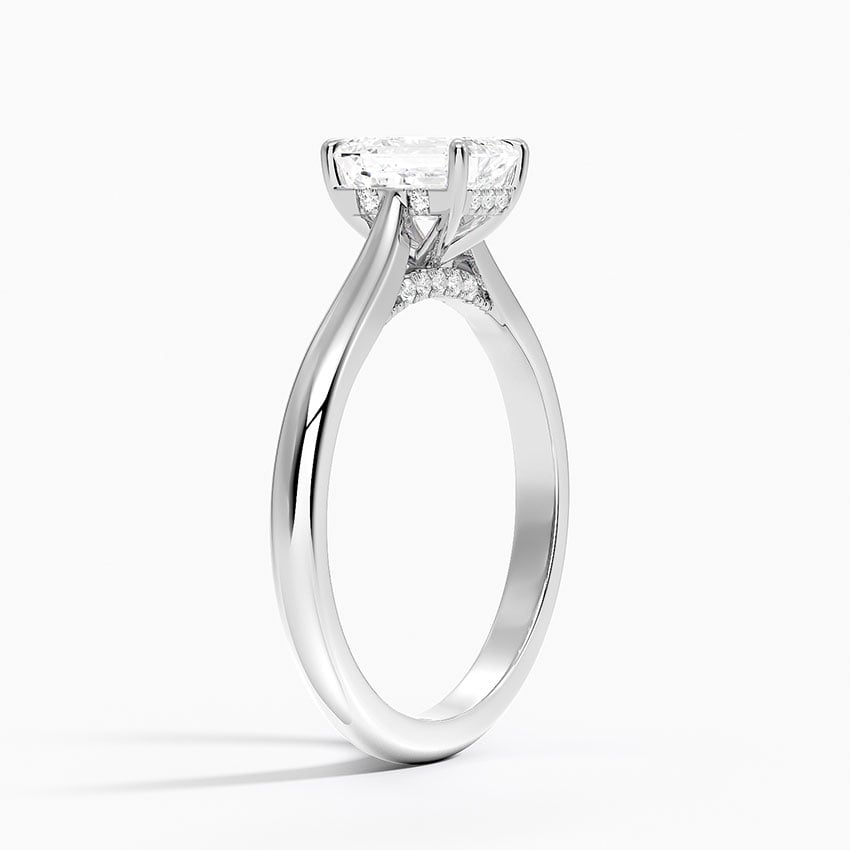 Dawn 2mm Diamond Ring Platinum Emerald Engagement Ring