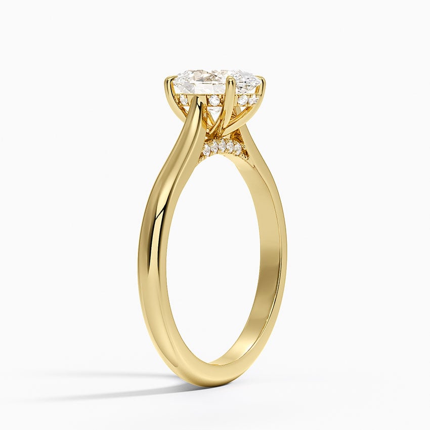 Dawn 2mm Diamond Ring Yellow Gold 18k Oval Engagement Ring