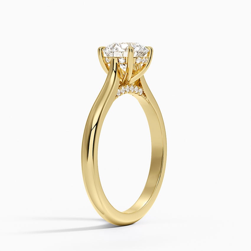 Dawn 2mm Diamond Ring Yellow Gold 18k Round Engagement Ring