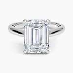 Dawn 2mm Diamond Ring Platinum Emerald Engagement Ring