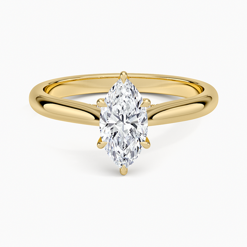 Dawn 2mm Diamond Ring Yellow Gold 18k Marquise Engagement Ring