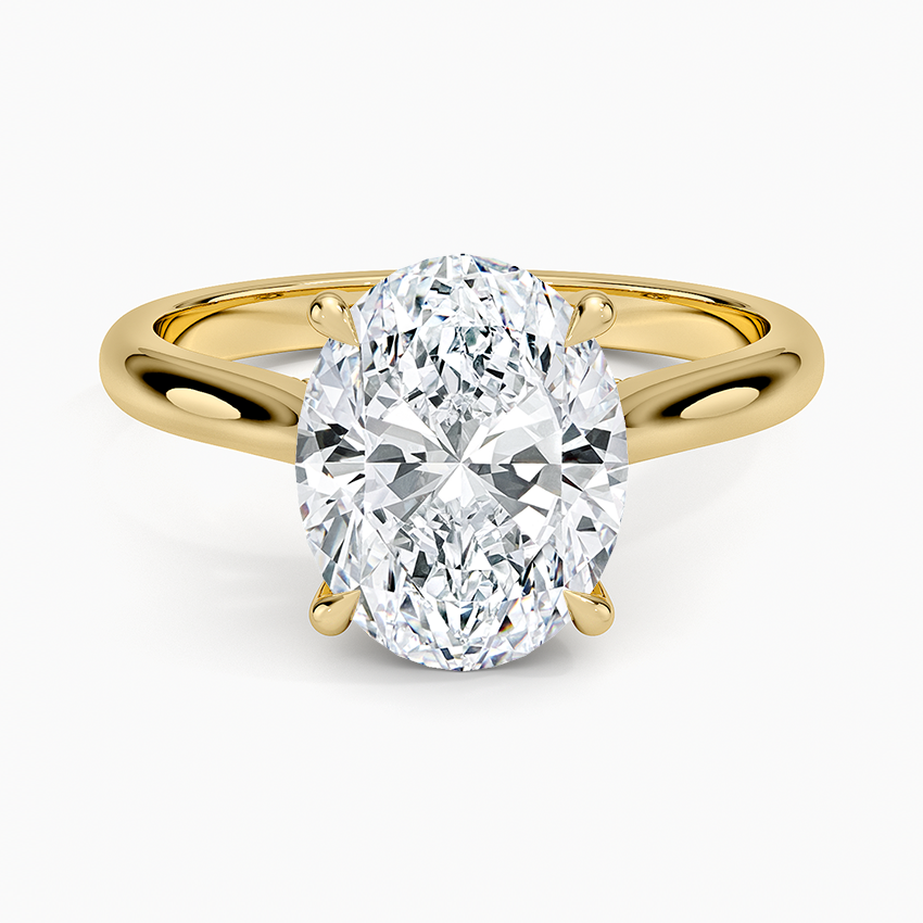 Dawn 2mm Diamond Ring Yellow Gold 18k Oval Engagement Ring