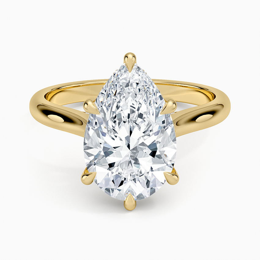 Dawn 2mm Diamond Ring Yellow Gold 18k Pear Engagement Ring