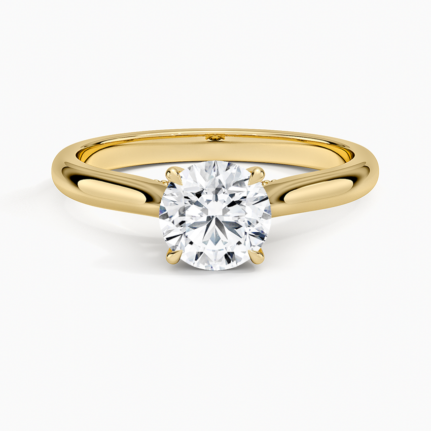 Dawn 2mm Diamond Ring Yellow Gold 18k Round Engagement Ring