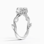Vintage Secret Garden Three Stone Diamond Ring Platinum Oval Engagement Ring