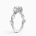 Vintage Secret Garden Three Stone Diamond Ring Platinum Round Engagement Ring