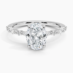 Delicate Versailles Diamond Ring Platinum Oval Engagement Ring