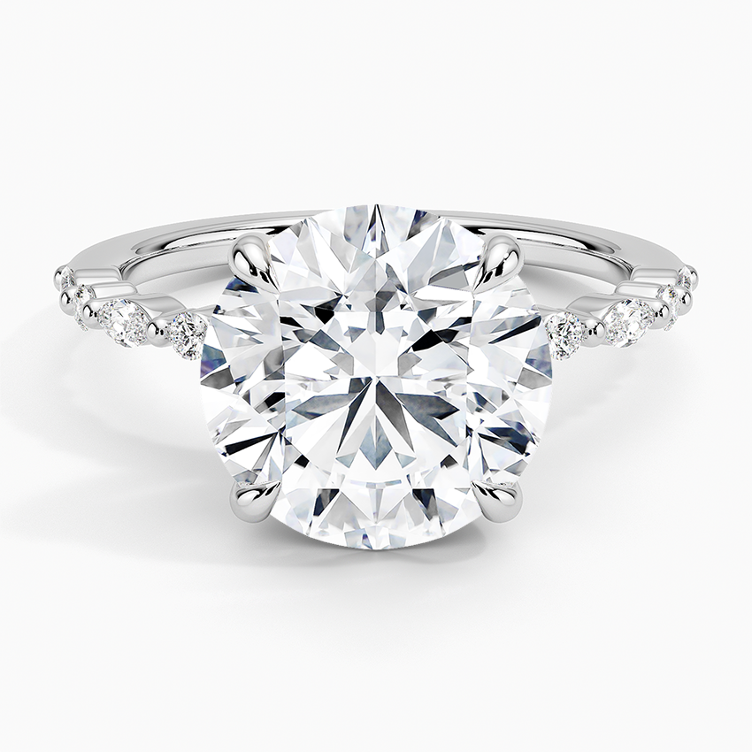 Delicate Versailles Diamond Ring Platinum Round Engagement Ring