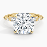 Delicate Versailles Diamond Ring Yellow Gold 18k Cushion Engagement Ring