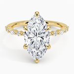 Delicate Versailles Diamond Ring Yellow Gold 18k Marquise Engagement Ring