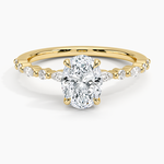 Delicate Versailles Diamond Ring Yellow Gold 18k Oval Engagement Ring