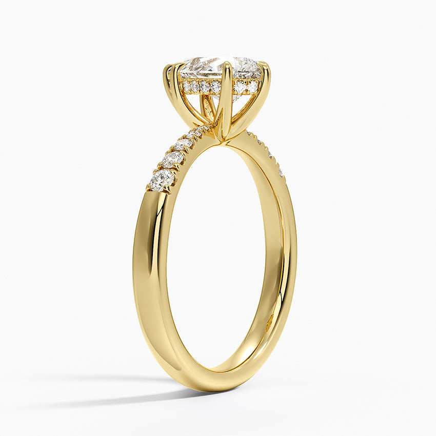 Bella Hidden Halo Diamond Ring (1/5 ct. tw.) Yellow Gold 18k Pear Engagement Ring