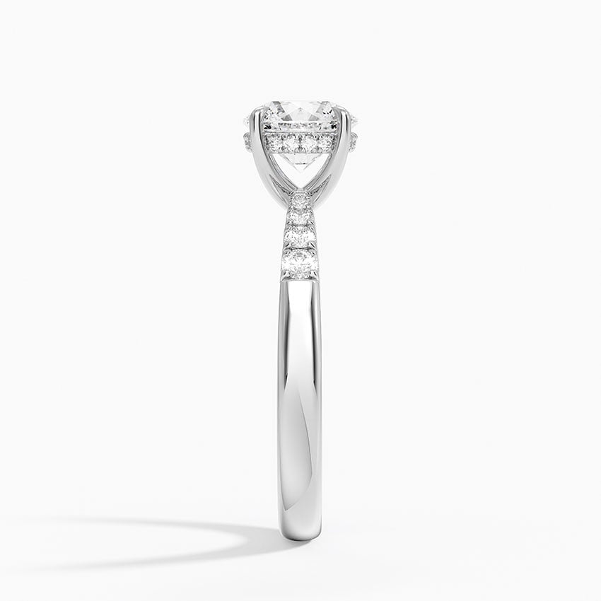 Bella Hidden Halo Diamond Ring (1/5 ct. tw.) Platinum Round Engagement Ring
