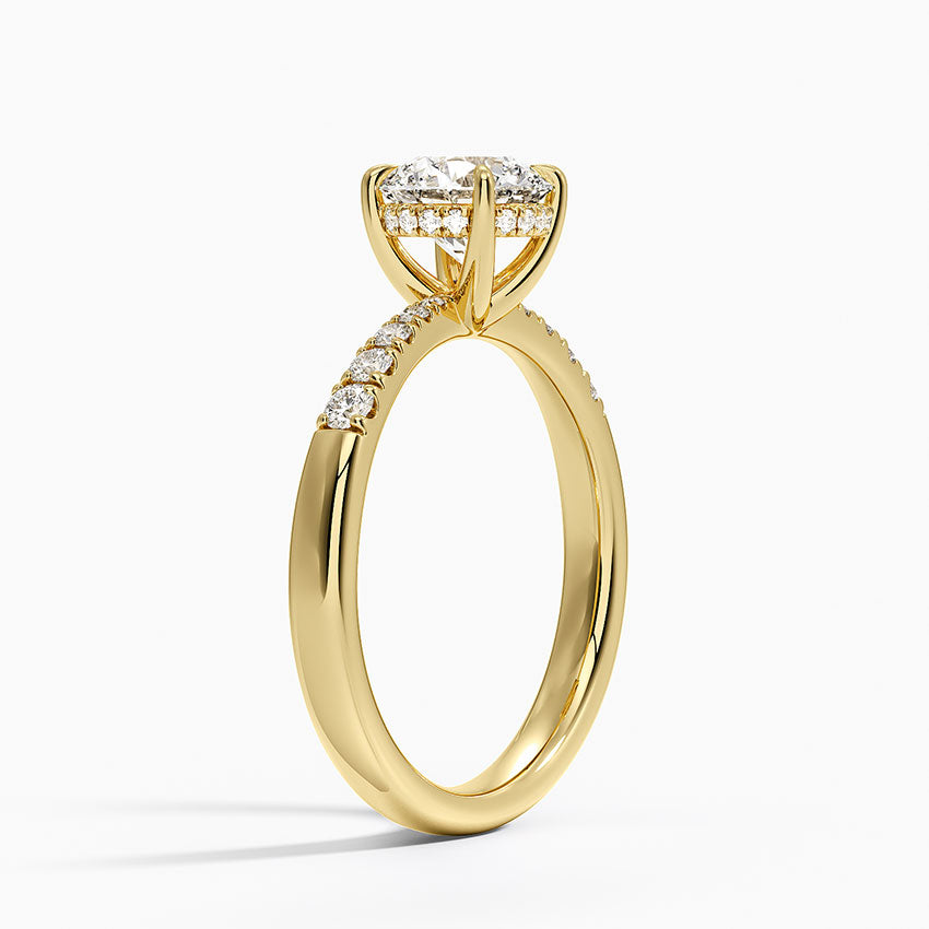 Bella Hidden Halo Diamond Ring (1/5 ct. tw.) Yellow Gold 18k Round Engagement Ring