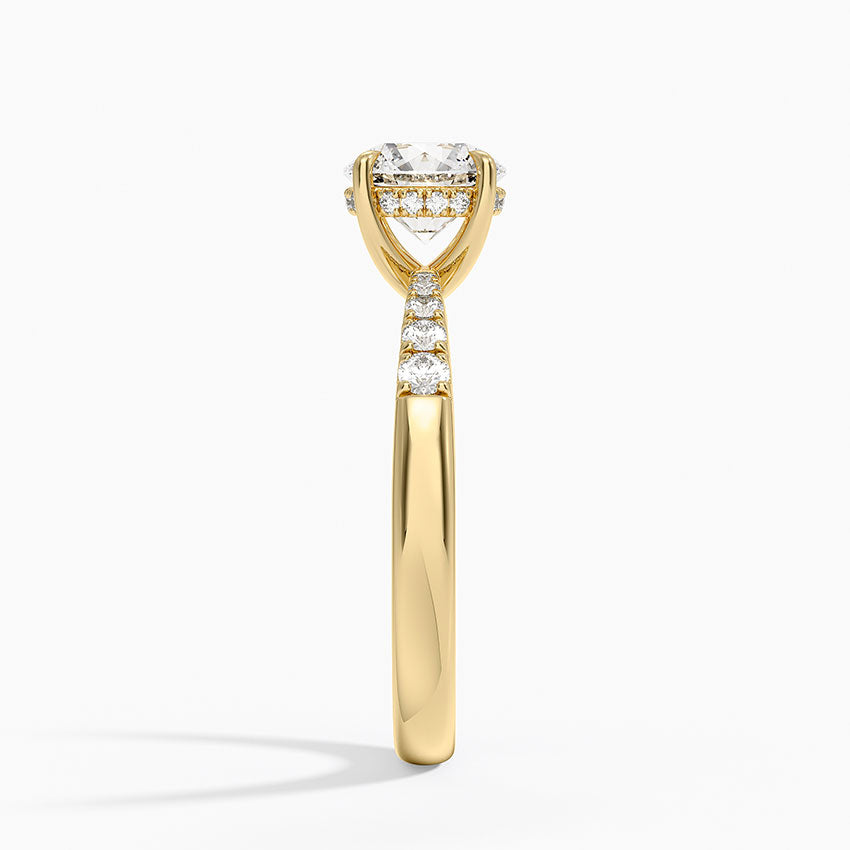 Bella Hidden Halo Diamond Ring (1/5 ct. tw.) Yellow Gold 18k Round Engagement Ring