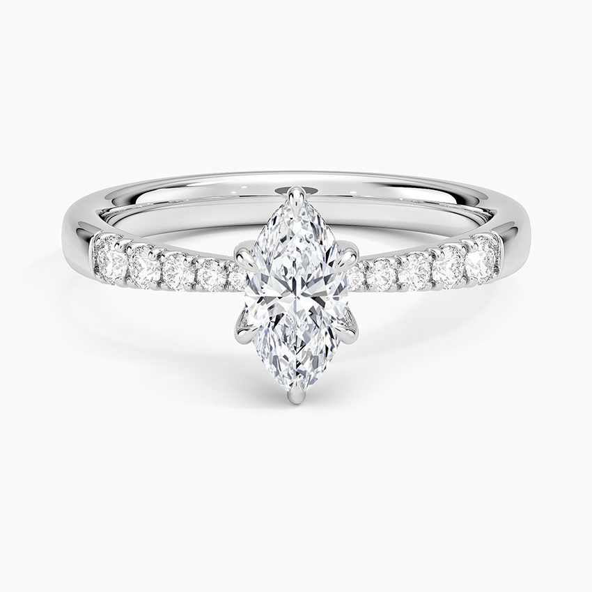 Bella Hidden Halo Diamond Ring (1/5 ct. tw.) Platinum Marquise Engagement Ring