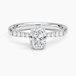 Bella Hidden Halo Diamond Ring (1/5 ct. tw.) Platinum Oval Engagement Ring