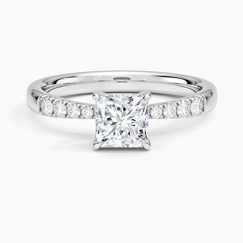 Bella Hidden Halo Diamond Ring (1/5 ct. tw.) Platinum Princess Engagement Ring