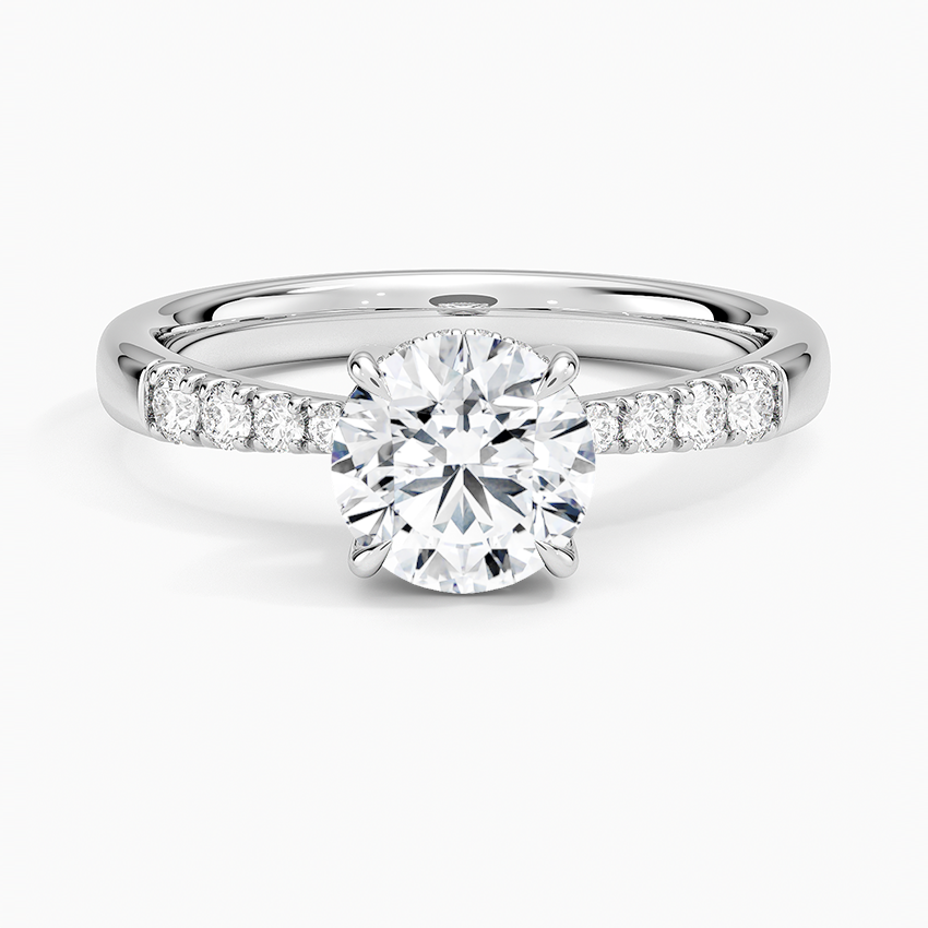 Bella Hidden Halo Diamond Ring (1/5 ct. tw.) Platinum Round Engagement Ring