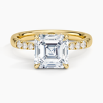 Bella Hidden Halo Diamond Ring (1/5 ct. tw.) Yellow Gold 18k Asscher Engagement Ring
