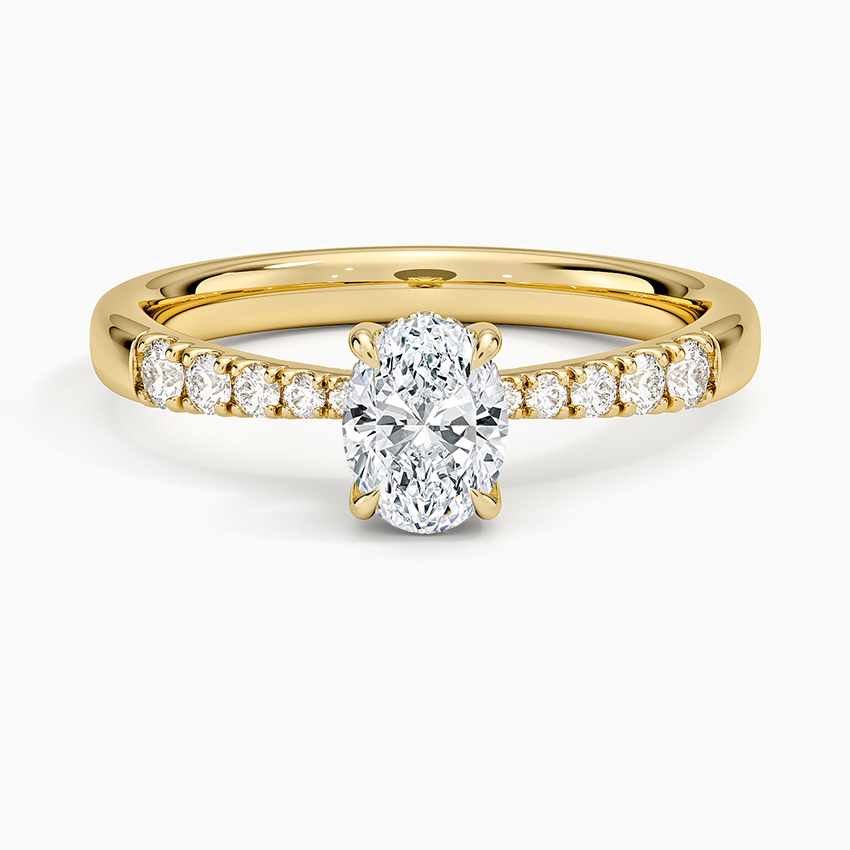 Bella Hidden Halo Diamond Ring (1/5 ct. tw.) Yellow Gold 18k Oval Engagement Ring