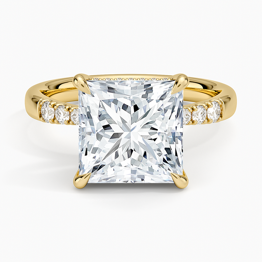 Bella Hidden Halo Diamond Ring (1/5 ct. tw.) Yellow Gold 18k Princess Engagement Ring