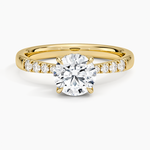 Bella Hidden Halo Diamond Ring (1/5 ct. tw.) Yellow Gold 18k Round Engagement Ring