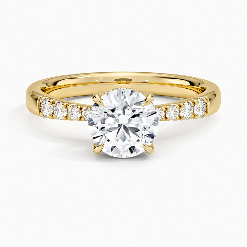 Bella Hidden Halo Diamond Ring (1/5 ct. tw.) Yellow Gold 18k Round Engagement Ring