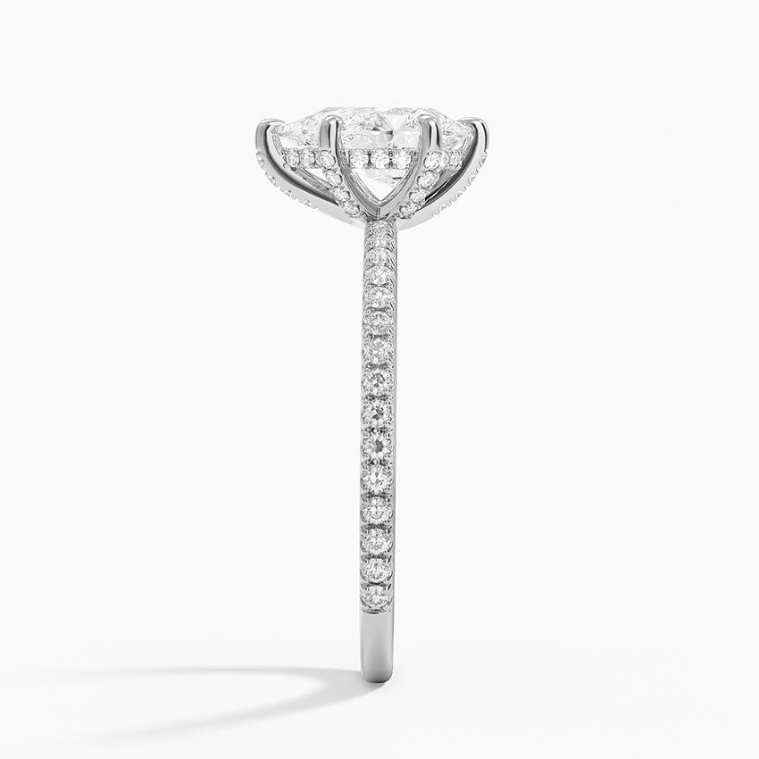 Viviana Three-Quarter Coverage Six-Prong Diamond Ring (1/3 ct. tw.) Platinum Princess Engagement Ring