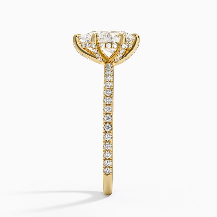 Viviana Three-Quarter Coverage Six-Prong Diamond Ring (1/3 ct. tw.) Yellow Gold 18k Princess Engagement Ring