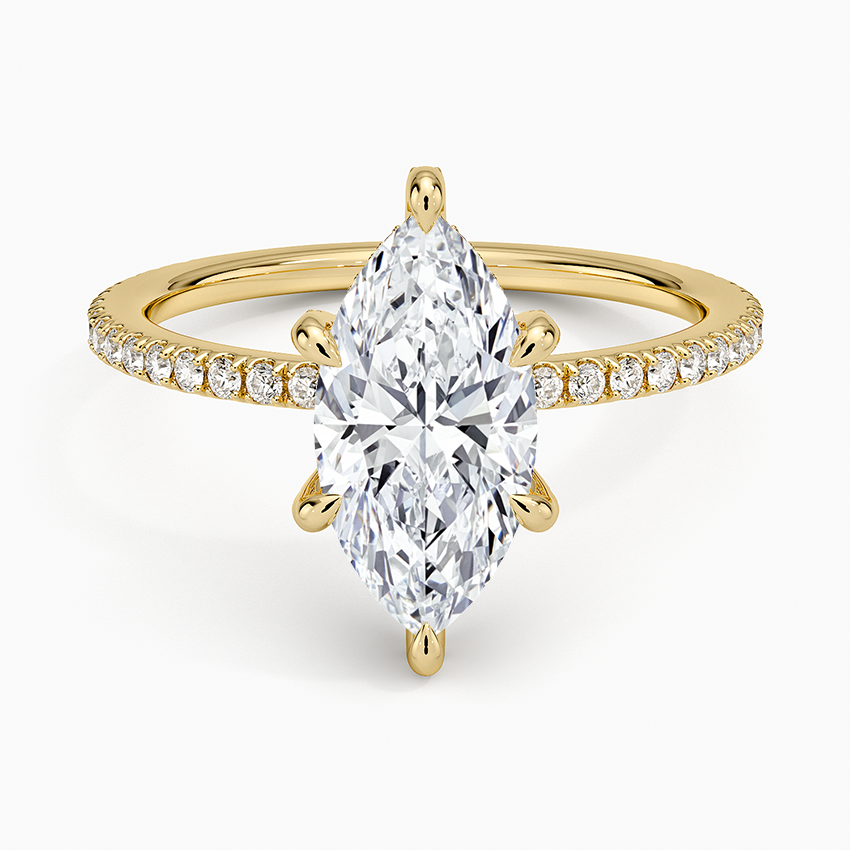 Viviana Three-Quarter Coverage Six-Prong Diamond Ring (1/3 ct. tw.) Yellow Gold 18k Marquise Engagement Ring