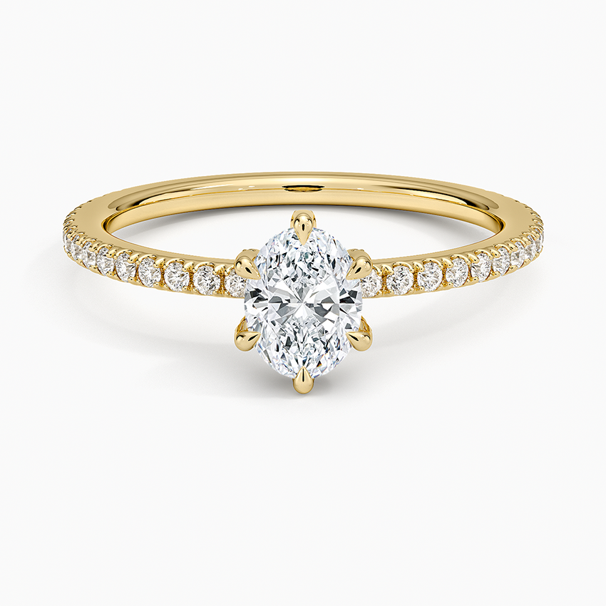 Viviana Three-Quarter Coverage Six-Prong Diamond Ring (1/3 ct. tw.) Yellow Gold 18k Oval Engagement Ring