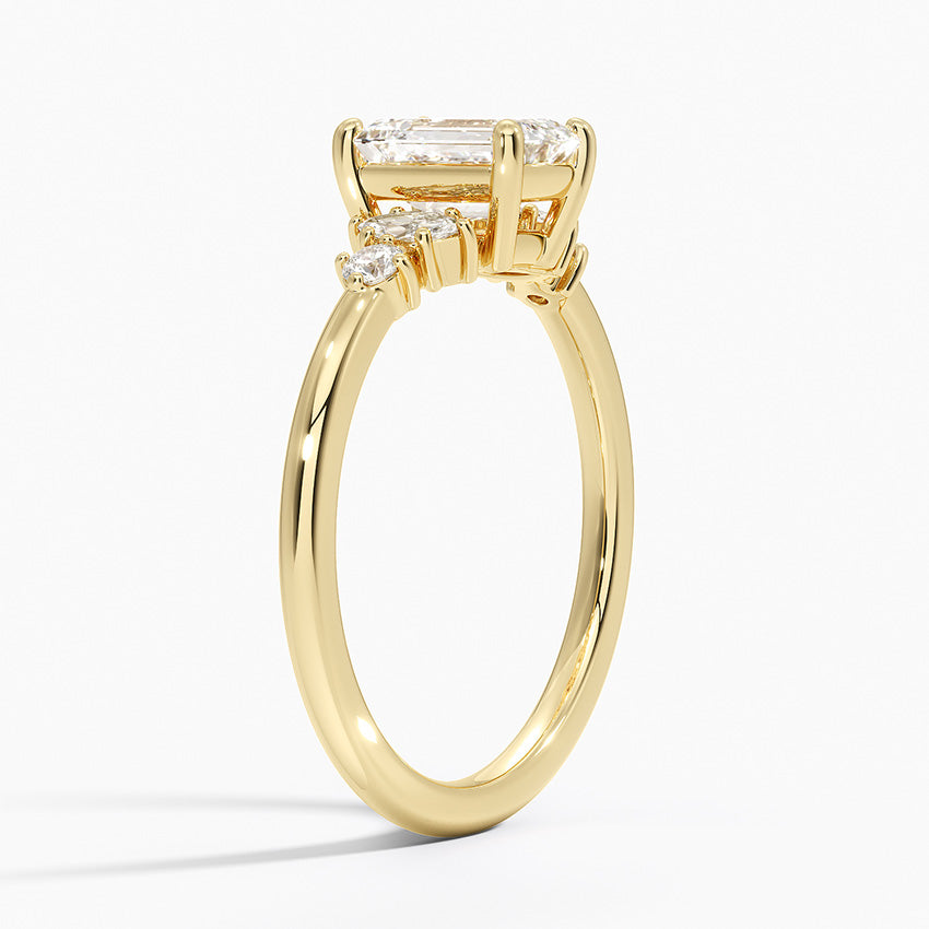 Miroir Diamond Ring Yellow Gold 18k Emerald Engagement Ring