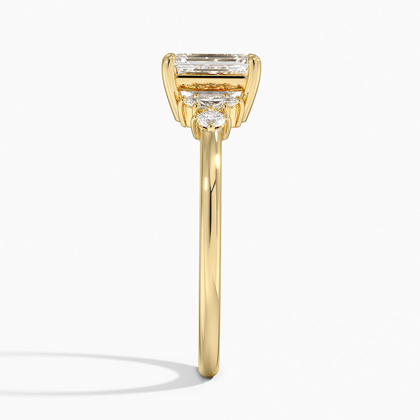 Miroir Diamond Ring Yellow Gold 18k Emerald Engagement Ring