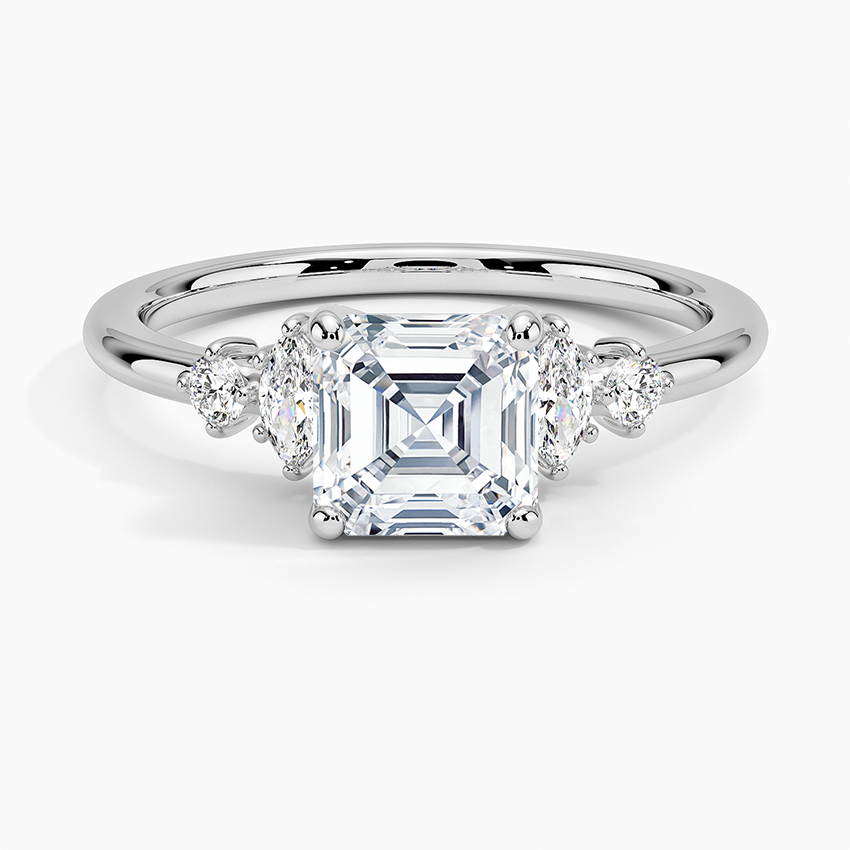 Miroir Diamond Ring Platinum Asscher Engagement Ring