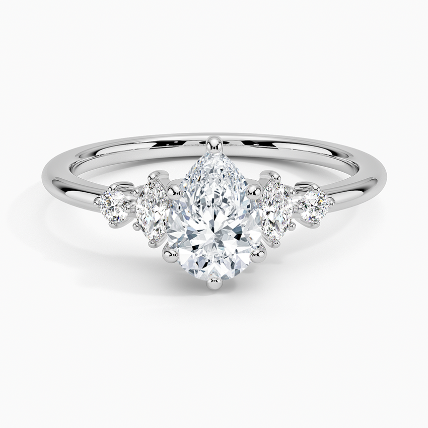 Miroir Diamond Ring Platinum Pear Engagement Ring