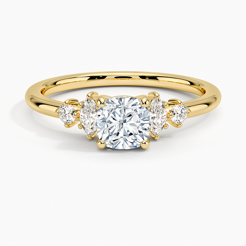 Miroir Diamond Ring Yellow Gold 18k Cushion Engagement Ring