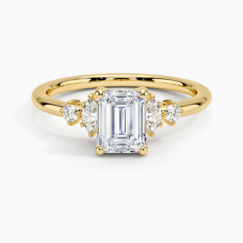 Miroir Diamond Ring Yellow Gold 18k Emerald Engagement Ring