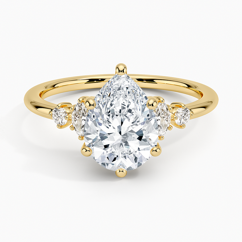 Miroir Diamond Ring Yellow Gold 18k Pear Engagement Ring