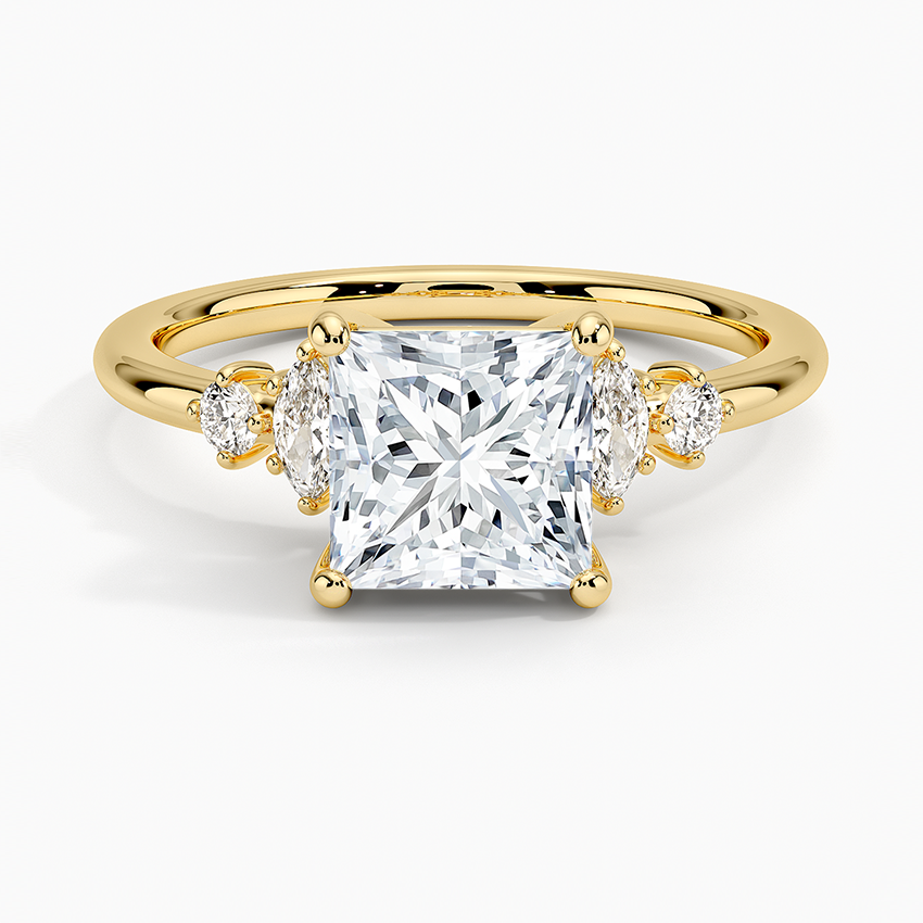 Miroir Diamond Ring Yellow Gold 18k Princess Engagement Ring