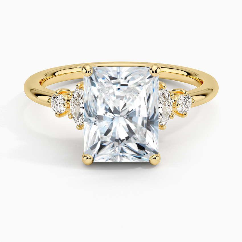 Miroir Diamond Ring Yellow Gold 18k Radiant Engagement Ring