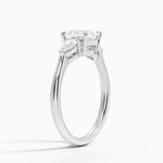 Opera Three Stone Diamond Ring Platinum Princess Engagement Ring