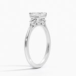 Petite Cometa Perfect Fit Three Stone Diamond Ring Platinum Asscher Engagement Ring