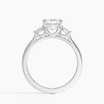 Petite Cometa Perfect Fit Three Stone Diamond Ring Platinum Princess Engagement Ring
