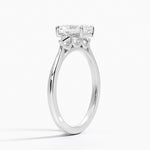 Petite Cometa Perfect Fit Three Stone Diamond Ring Platinum Radiant Engagement Ring