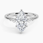Petite Cometa Perfect Fit Three Stone Diamond Ring Platinum Marquise Engagement Ring
