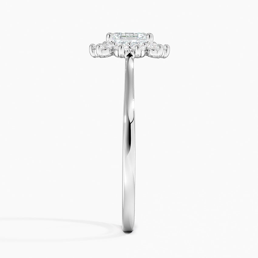 Sunburst Halo Diamond Ring (1/4 ct. tw.) Platinum Asscher Engagement Ring