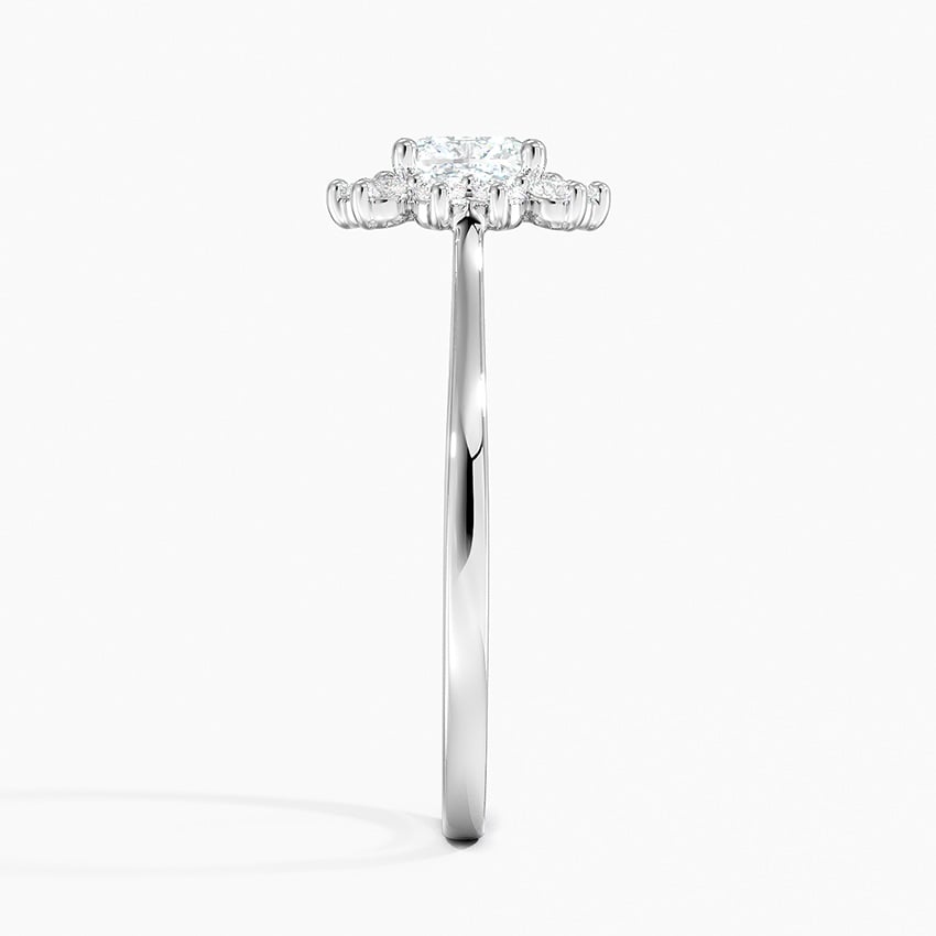 Sunburst Halo Diamond Ring (1/4 ct. tw.) Platinum Cushion Engagement Ring